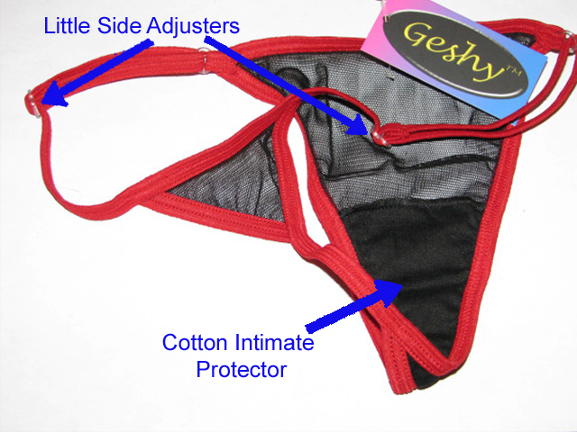 Photo showing adjustable sides and cotton intimate protector.