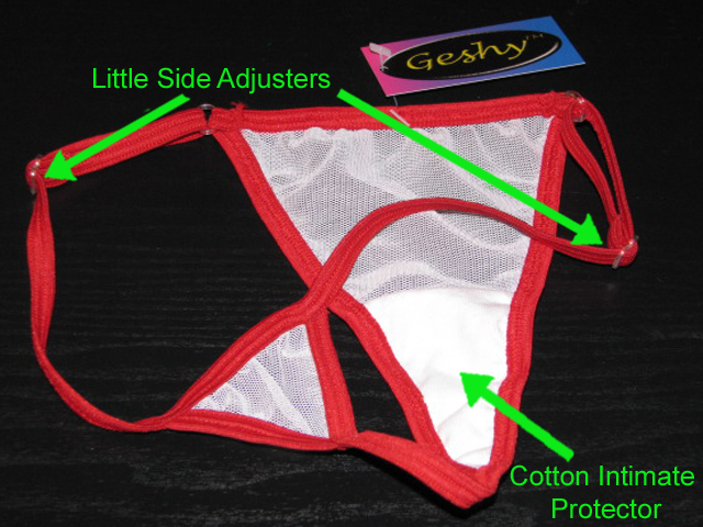 Photo showing adjustable sides and the cotton intimate protector.
