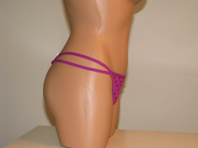 Side view of purple thong.