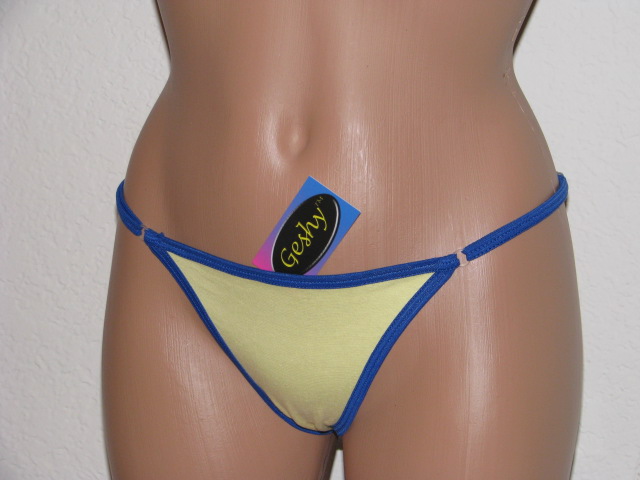 Front view of thong by Geshy.