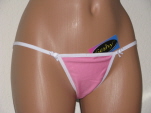 Frilly Pink Thong with White Trim