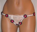 White G-String with Flowers